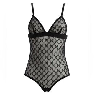 Gucci GG tulle Crystal embellish bodysuit size M